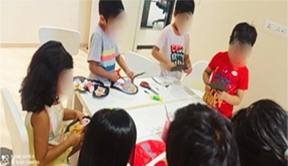 Children observing shadow formation